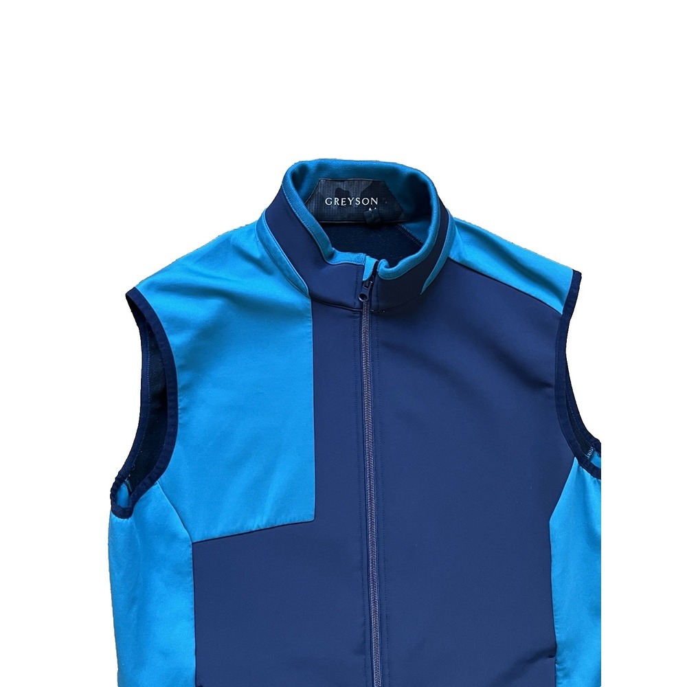 Greyson Sequoia Vest Full Zip Performance Golf Softshell Blue Colorblock, Medium - Picture 2 of 6